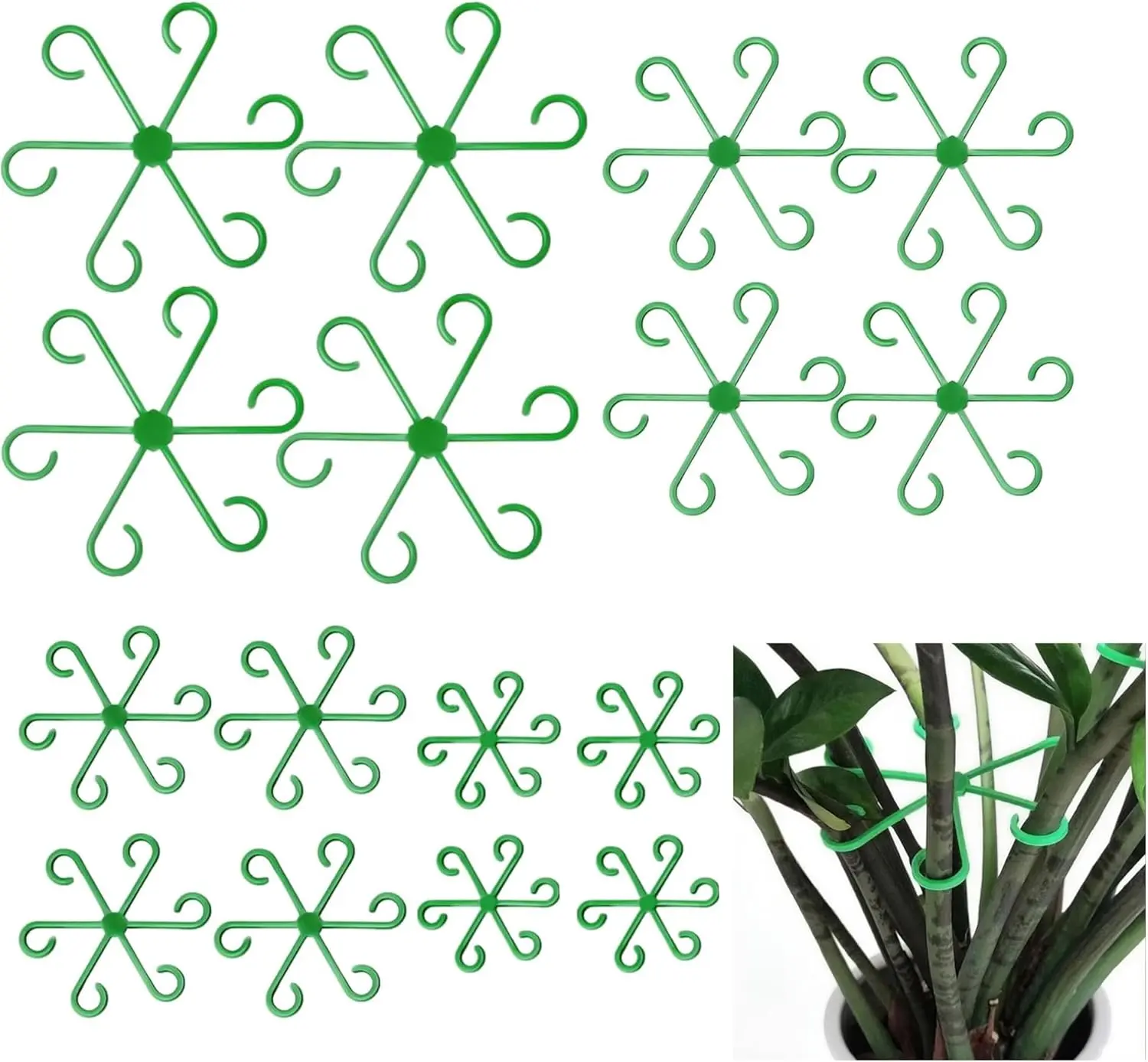 Monstera  Support,  Stakes for Indoor , 16 Pack   Stabilizer, 4 Size Climbing Houseplant Stem Supports for Potted Vines, Monstera,