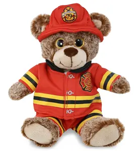 PLUSH FIREMAN - SUPER-SOFT PLUSH - SITTING BROWN BEAR