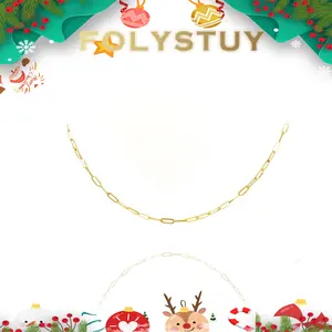 [3mm by 17.7inches Paperclip Necklace]【FOLYSTUY (Y133)】Paperclip Chain Link Necklace for Men & Women Elegant Evening Accessory