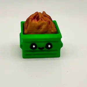 Jambaby Designs Dumpster Fire Clickie Fidget - 3D Printed Quirky & Playful Stress Relief Toy for Managing Life's Hot Mess
