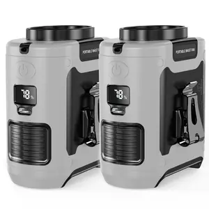 2 Pack Outdoor Waist Clip Fan, 5 Wind Speeds Wearable Body Cooling Fan with LED Light & Power Bank, 10000mAh Rechargeable Belt Fan, Hands-free Neck Fan With Dual Clip for Jobsite Camping Traveling