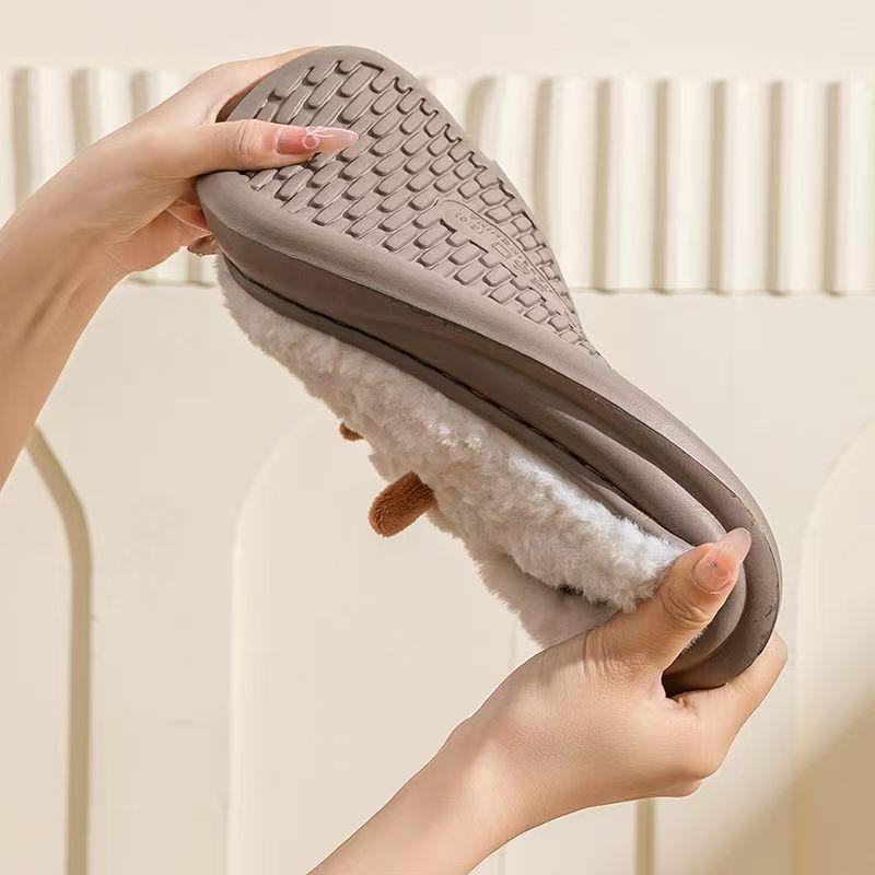 Cute Animal Ear Fuzzy Slippers - Super Warm Cozy House Slippers for Winter winter warm fleece