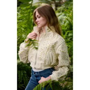 ETHEL-CREAM PEARL STATEMENT JACKET