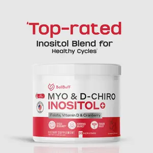 Myo & D-Chiro Inositol Powder with Folate,Vitamin D & Cranberry | Ideal 40:1 Ratio | 30 Day Supply