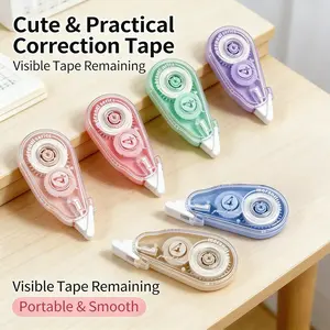 6-Piece Large Capacity Correction Tape Set, Transparent Zip Bag, Multiple Colors, Ideal for Office, School, Spell Check, Back-To-School Gift