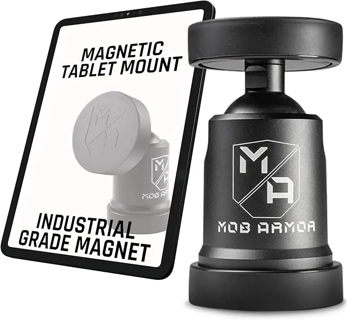 MOB ARMOR TabNetic Maxx Industrial Grade Magnetic Tablet Mount - Rugged Aluminum Fully Adjustable Stand for Installation with Smartphone & Tablet Accessories