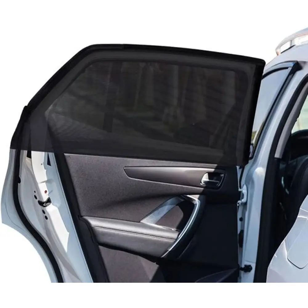 2 Pack Large Size Super Elastic 42" to 53" Car Window Sunshades for Large SUV, Pickup, Truck, Minivan-Breathable Mesh Window Screens for Car Camping