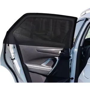 2 Pack Large Size Super Elastic 42" to 53" Car Window Sunshades for Large SUV, Pickup, Truck, Minivan-Breathable Mesh Window Screens for Car Camping