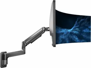 Pneumatic Arm Single Ultrawide Monitor Wall Mount - Up to 49" Screens