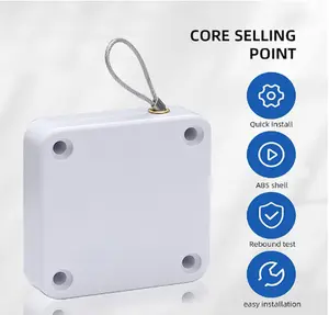 Upgraded Punch-Free 1000g Automatic Screen Door Closer, Storm Door Closer, Sliding Screen Auto Door Closer with Steel Drawstring for Bathroom, Bedroom, Study room, etc.