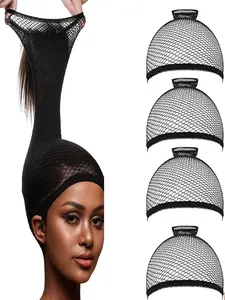 4 Pieces Mesh Wig Caps for Long Hair, Open-End Wig Cap for Women, Weaving Wig Cap, Ideal for Styling and Comfort