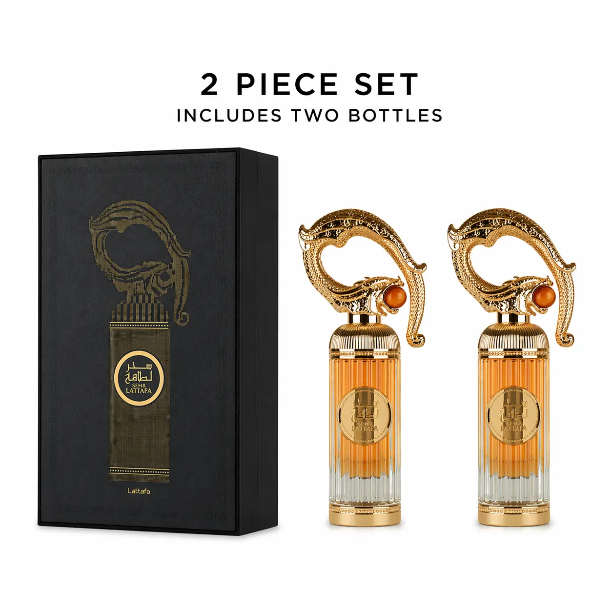 Lattafa Sehr Eau de Parfum 2 Piece Set (2 x 3.4 oz) – Unisex Long Lasting Luxury Fragrance