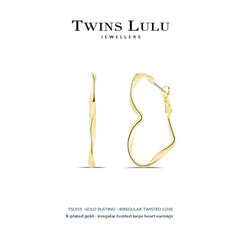 TWINSLULU TSL555  TWISTED LOVE EARRINGS elegant personal design Female Fashion Accessories Daily wearing jewelry For Evening Party Brithday Anniversary gift