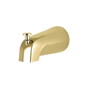 212 MAIN Transitional Rear Threaded Tub Spout with Top Diverter, Polished Brass, Flow Control, Easy Install, Manual Included