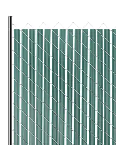Chain Link Fence Privacy Slats With Double-Wall Construction And Wings, Fits 4 Foot High Chain Link Fences, Green Color, Vinyl Coated, Weather Resistant, Easy Install, Outdoor Garden Fencing Accessory