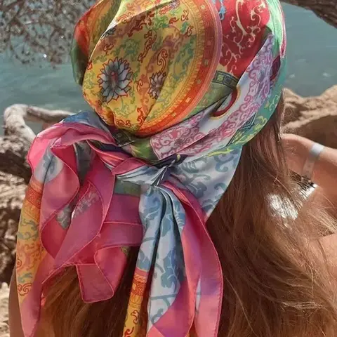 Minimalist Printed Satin Scarf, New Spring Fashion Accessory, Versatile Use as Waistband, Bag Decoration, Ribbon, Headband, Ideal for Women, Casual Fashionable Scarf