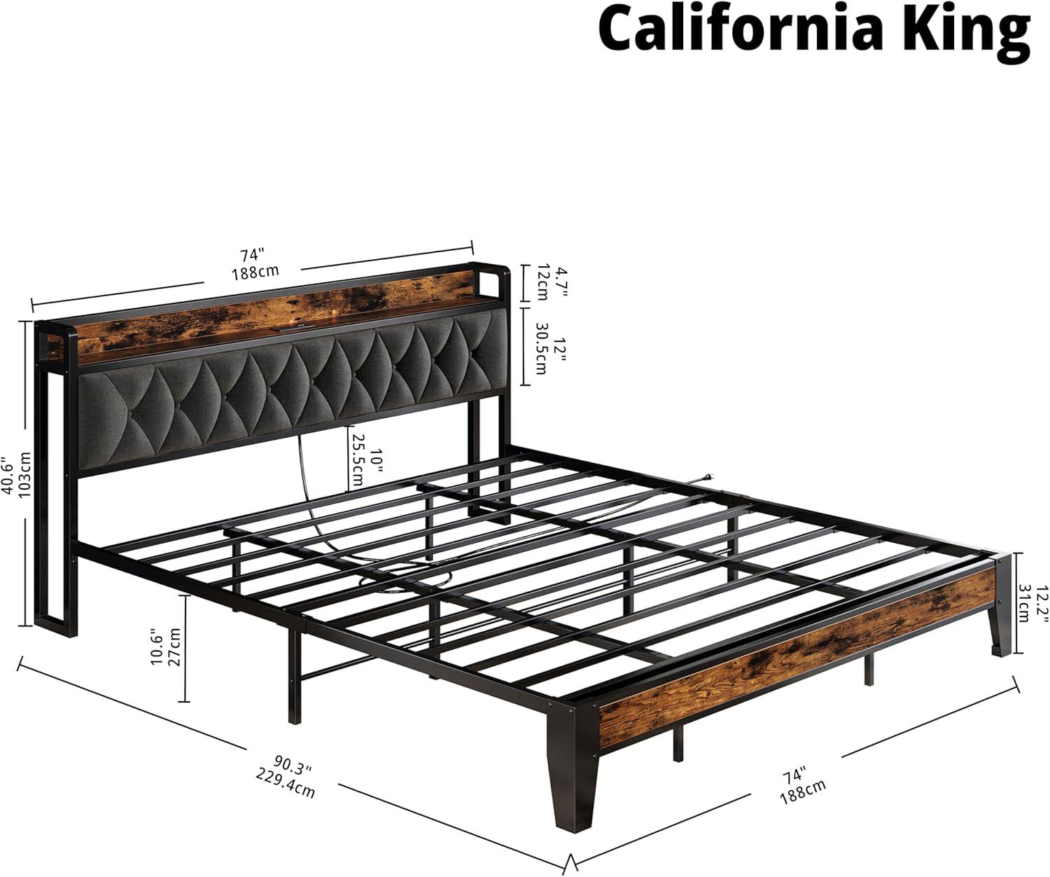 ANCTOR Twin/TwinXL/Full/Queen/King/CaliforniaKing Bed Frames, Storage Headboard with Outlets, No Noise, No Box Springs Needed ANCTOR Twin/TwinXL/Full/Queen/King/CaliforniaKing Bed Frames, Storage Headboard with Outlets, No Noise, No Box Springs Needed