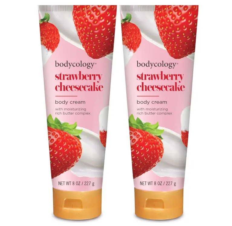 Bodycology Shea Butter Body Cream, Strawberry Cheesecake, 8 oz (Pack of 2)
