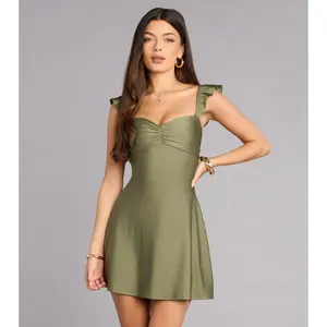 Flirt Mode On Lace-Up Mini Dress