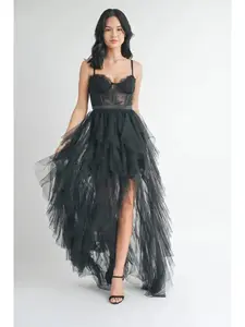 tulle black or white lace dress adjustable straps