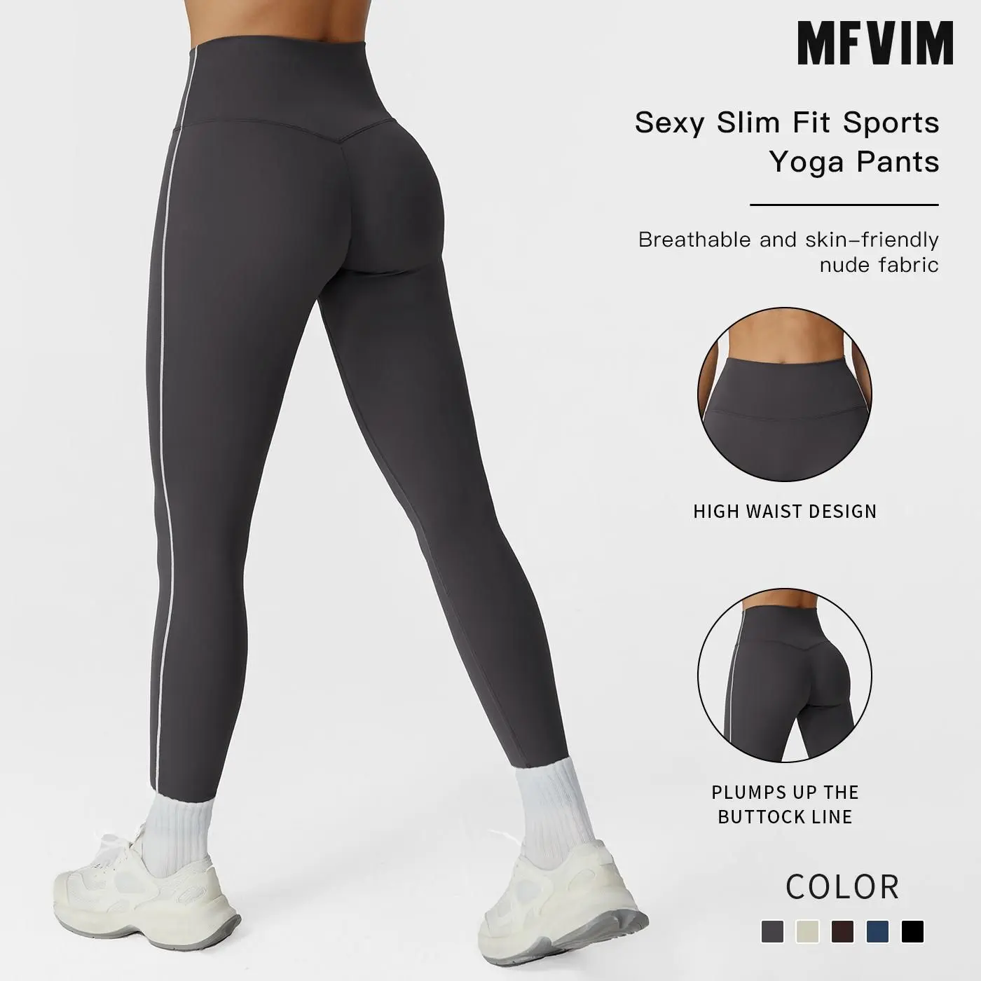 Sporty Chic Body Hugging Leggings for Women, High-Rise Slim Fit Nylon Spandex with Tummy Control, Slim Fits, Athleisure Leggings, Workout Outfit Inspo, Yoga Pants, Body Shaping, Synthetics, M