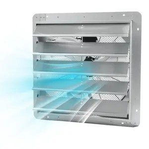 GARVEE 24 Inch Wall Mounted Shutter Exhaust Fan with Aluminum Louvered Vent, 3500 CFM High Speed Automatic Shutter for Garage, Attic, Workshop, and Greenhouse Ventilation