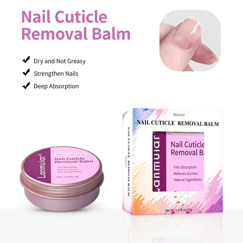 Vegan Cuticle Removal Balm - Chemical-Free, Cruelty-Free Nail Care for Adults, Fruit Enzyme Exfoliant, Hydrating for Sensitive & All Skin Types, Instant Dead Skin Eraser, Smooth Manicure Finish