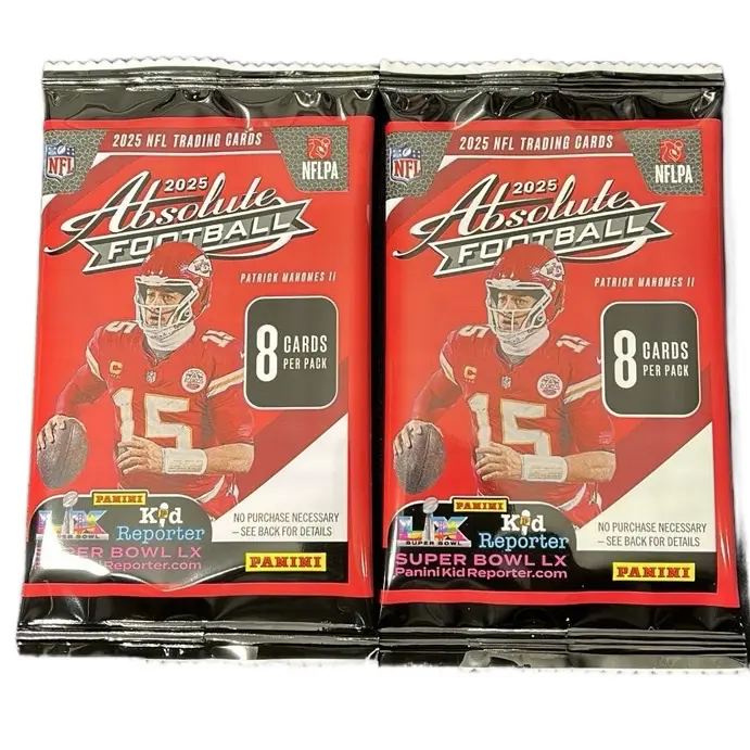 2-Pack 2025 Absolute Football Sportscards - Collectible Trading Cards from Retail Boxes for Card Collecting