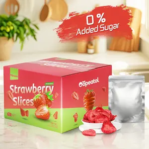 No Sugar Freeze Dried Strawberries, 10 Portable Bags 200g, Crispy Healthy Snack Perfect for Smoothies, Baking & Survival Storage