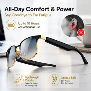 【W5】 MIRO Smart Audio Glasses (Lifetime FREE Membership) – 10-Hour Battery, Blue Light Filter, Stereo Audio for Meetings, Work, Travel & Daily Use – Wireless Smartglasses Headphones, Wearable Gadget, Ideal Gift for Professionals & Tech Lovers