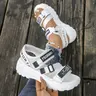 Women's Platform Design with Buckle Strap, Casual Daily Shoes, Adjustable Buckle Sandals, Summer Elevated Sandals for Outdoor & Sports