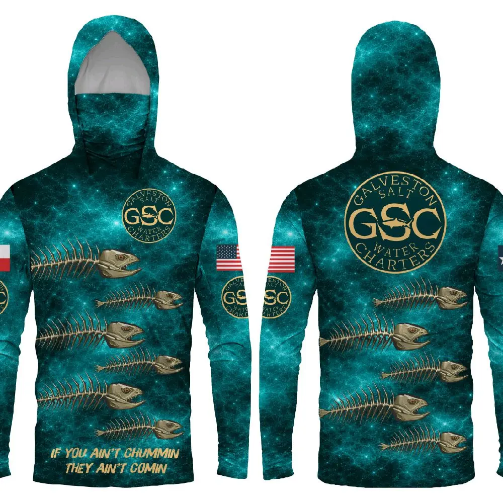 Just Fish It” GSC Hooded Masked Performance Fishing Jersey – Whackin & Stackin Edition