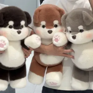 45cm Fluffy Alaskan Puppy Plushie, Super Soft Squishy Dog Toy, Adorable Cuddle Buddy, Perfect Gift for Pet Lovers