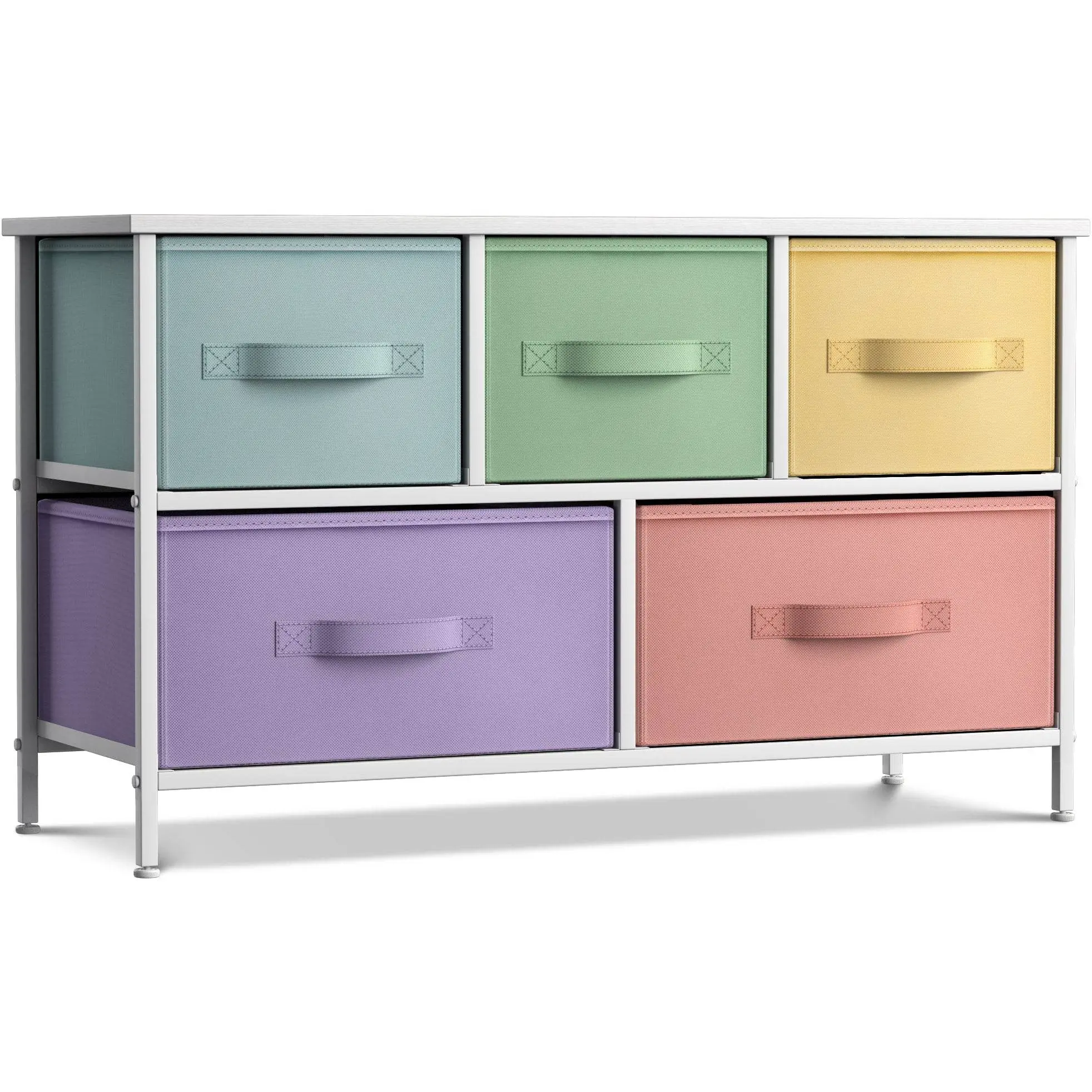 5-Drawer Dresser Suitable as a Cupboard and Cabinet (Pastel Multi-color) bedroom furniture
