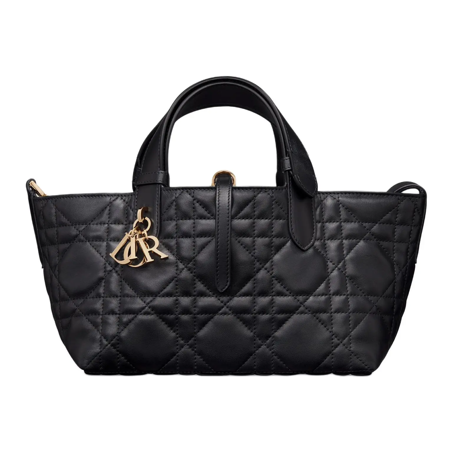 Women's DIOR Toujours Fashionable Leather Handbag, Cannage Pattern, Logo Charm, Leather Satchel, Fashionable Handbag