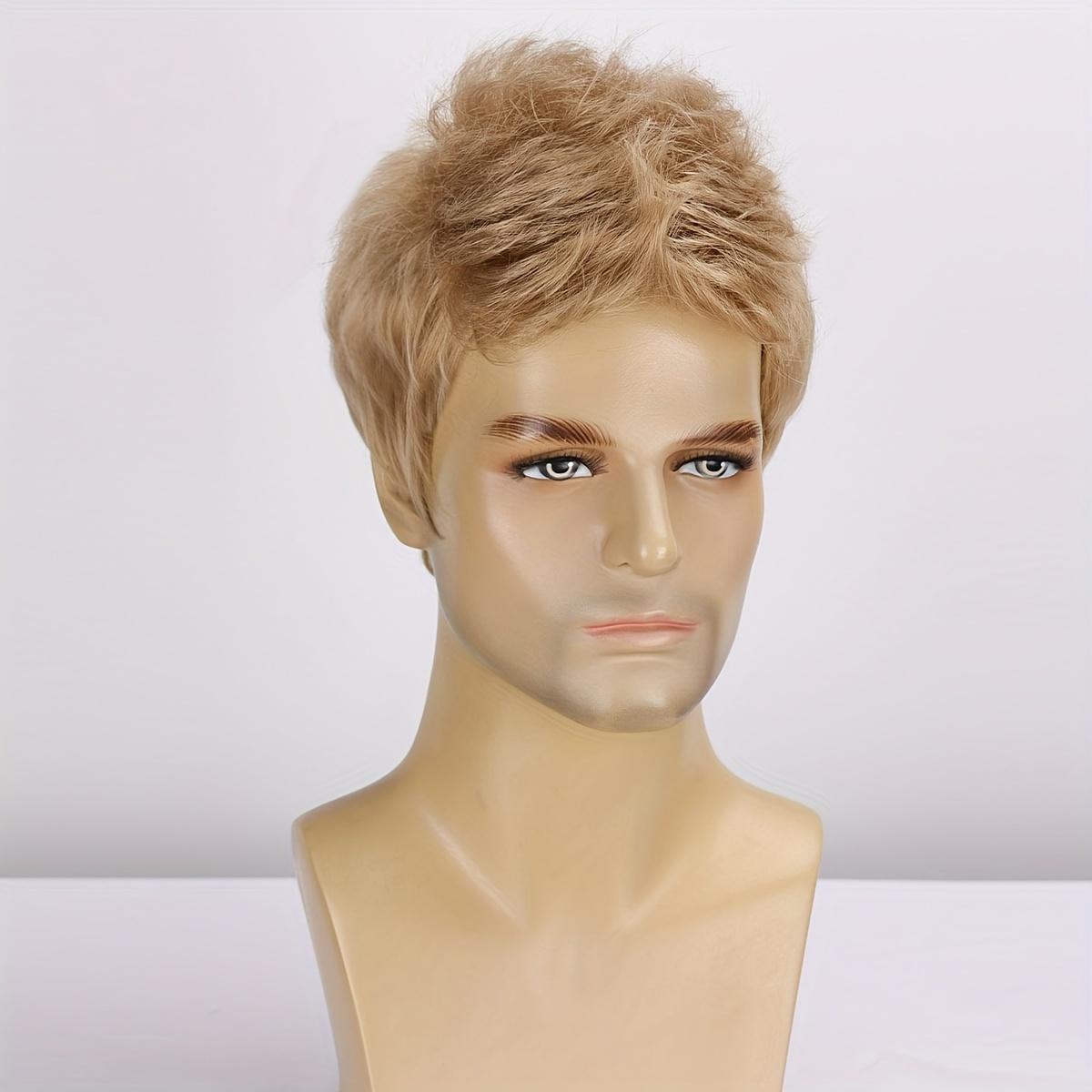 6 Inch Looking Men Short Hair Wigs Handsome Male Daily Costume Wigs Synthetic Fiber Wigs Hair Replacement Wigs