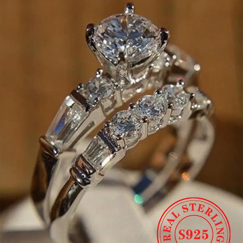 S925 Sterling Silver Fashion Promise Ring for Women, Luxury Vintage Engagement Ring for Girlfriend, Fashion Jewelry for Party, Daily Decor, Trendy All-match & Exquisite Jewelry for Birthday Gift,Gift, Silver Wedding Ring, Beautiful Rings
