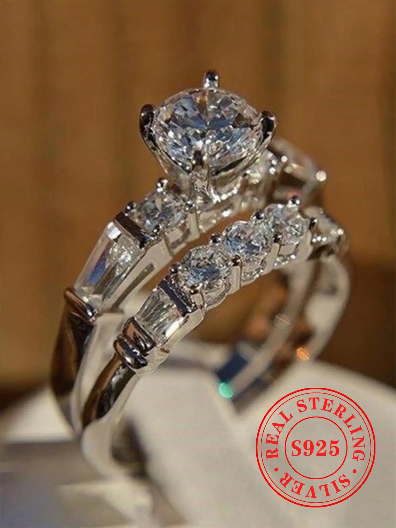 S925 Sterling Silver Fashion Promise Ring for Women, Luxury Engagement Ring for Girlfriend, Fashion Jewelry for Party, Daily Decor, Trendy All-match &