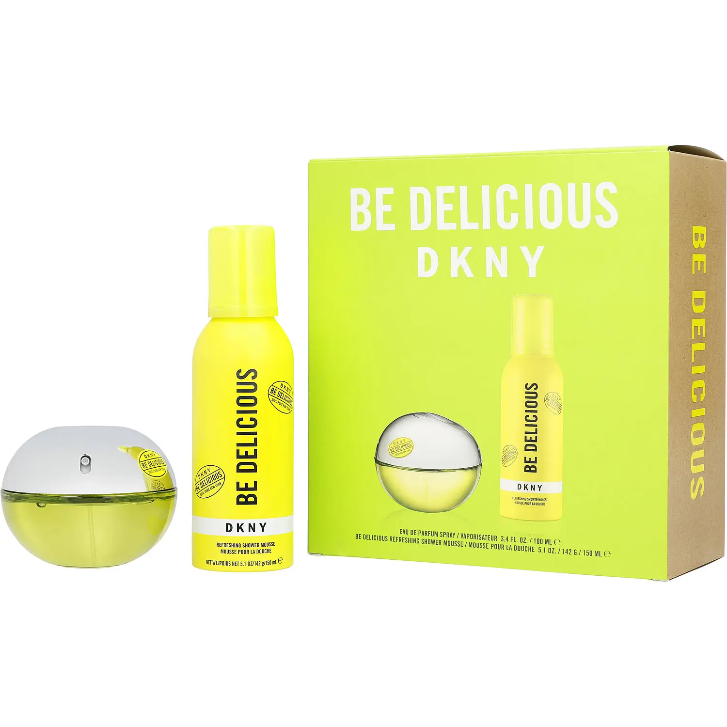Dkny Be Delicious Set-Eau De Parfum Spray 3.4 Oz & Shower Mousse 5 Oz For Women Dkny Be Delicious Set-Eau De Parfum Spray 3.4 Oz & Shower Mousse 5 Oz For Women