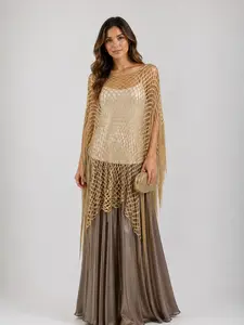 Fashionable Women's Spring Summer Knit Hollow Out Pullover Shawl, Sun Protection Beach Towel, Versatile and Stylish Accessory, Swimsuit Cover Ups