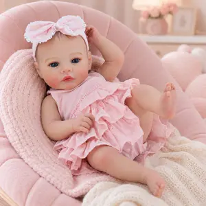 【WOOROY】 18 Inch Reborn Baby Doll Set, Realistic Newborn Baby Doll with Soft Cloth Body, Hand-Painted Hair & Accessories, Perfect Birthday & Christmas Gift for Girls Age 3+