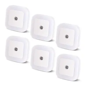 LED Night Lights Plug into Wall 6-Pack, Plug in Night Light, Dusk to Dawn Nightlight Led Night Lights for Bedroom, Bathroom, Hallway Warm White