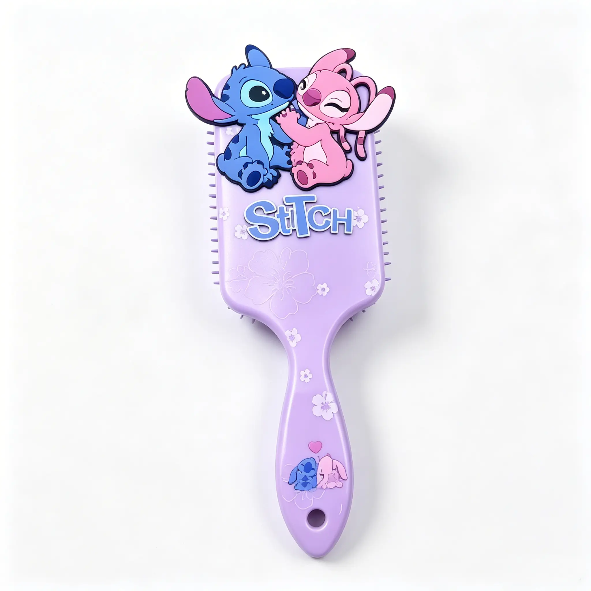 Disney Stitch Air-Cushion Paddle Comb, Cute Cartoon Massage Hair Brush, Anti-Static Detangling Scalp Care Tool for Wet & Dry Hair, Daily Grooming Gift for Girls