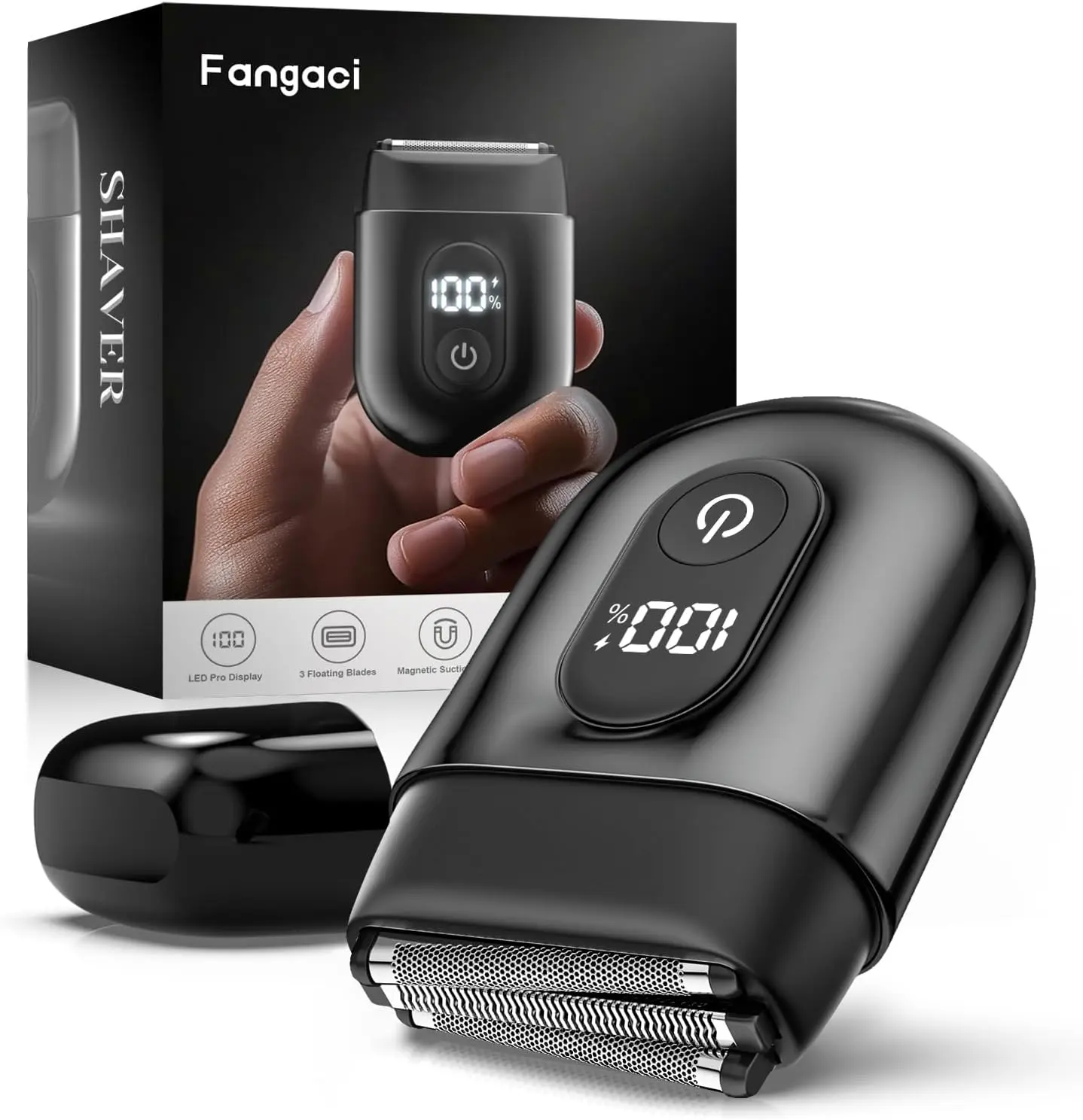 [TikTokShopJumpstartSale]Mini Electric Razor, Electric Shaver for Men,Upgraded Foil Shaver with 3 Blade Heads IPX7 Waterproof Wet/Dry LED Display USB Type C Rechargeable electric foil shaver Comfort Shaving