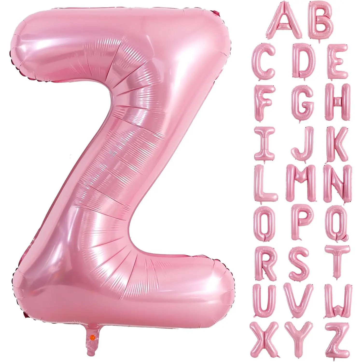 40-Inch Pink Letter Z Foil Mylar Balloon Set, 1*40 Inch Pink Letter Balloon with 1*Straw, Prop & Pump, Festive Party Decoration for Graduation, Halloween Photo Backdrops, Home & Birthday Supplies, Anniversary, Bridal Shower