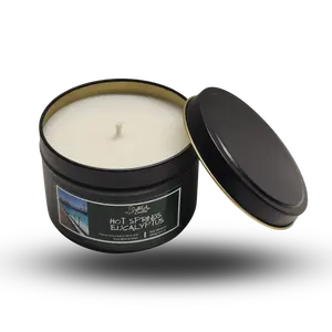 Peppermint Eucalyptus Scented Candle in 8oz Tin