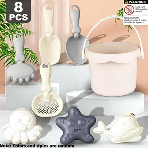 Children Beach Toy Set, Summer Outdoor Sea Water Play Sand Shovel, Portable Kids Bucket Sand Castle Molds, Family Vacation Gift