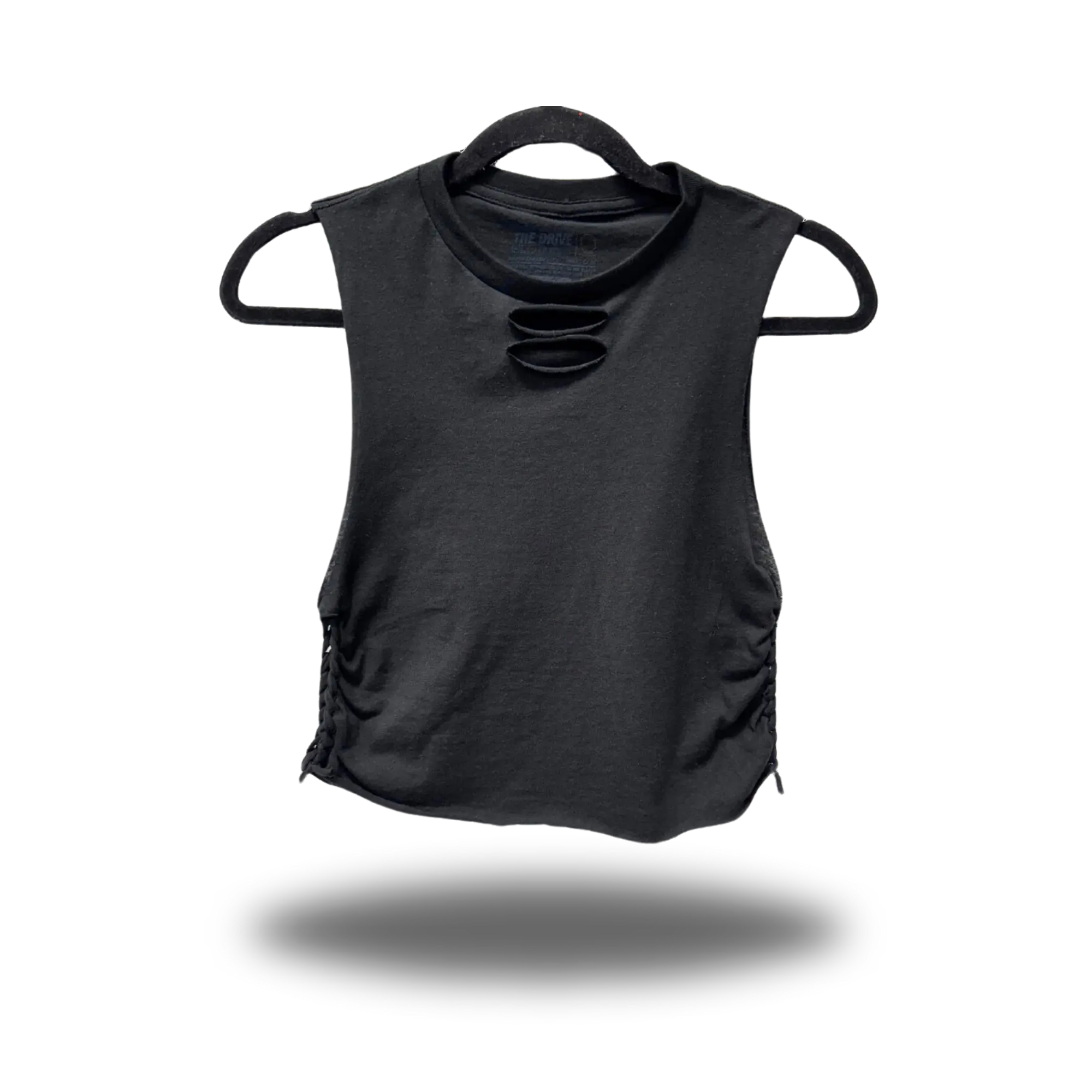 BRAIDED ROAD RASH BLACK CROP TANK TOP 1.0