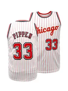 Men’s Name and Number Stitched Basketball Sports Jersey, Breathable Sleeveless Chicago #33 Embroidery Vest,Perfect for Training and Competition, Sports Clothing, Sports Uniforms Tank Top