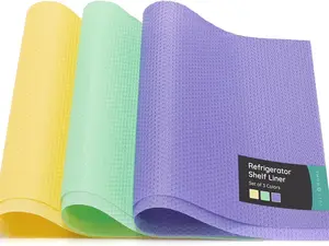 July Home Refrigerator Shelf Liners – 6-Pack, 17.7"x11.4", Washable, Non-Slip Fridge Cover for Fruit, Vegetables & Spills, Waterproof & Easy to Clean